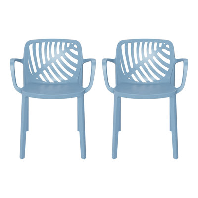 Chaise de salle à manger d'extérieur empilable (ensemble de 2)
