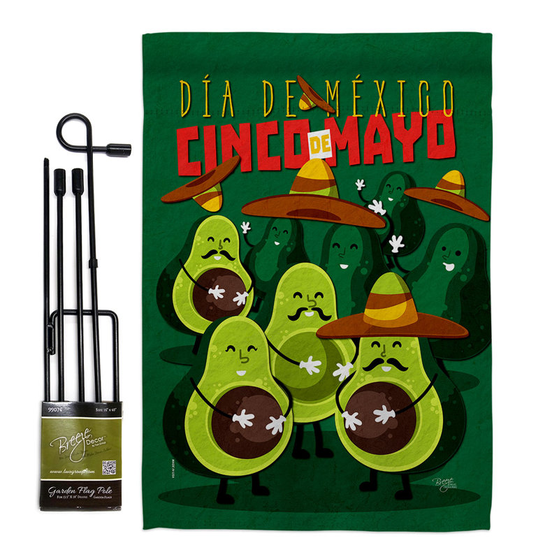 Ensemble de drapeaux en polyester 18,5 x 13 pi Avocado Fiesta