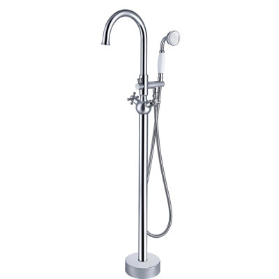 Robinet de baignoire îlot moderne avec douchette. Métal. Profondeur : 119 cm, largeur : 16,9 cm, hauteur : 4,3 kg. Jet enveloppant pour une douche agréable. Finition : 119 cm, 16,9 cm, 4,3 kg. Bain confortable.