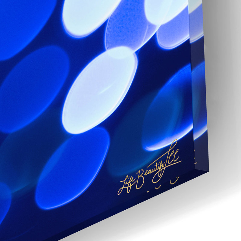  'Bokeh Blue Cluster 1' by Life BeautifuLEE Acrylic Glass Wall Art, 12" x 16"