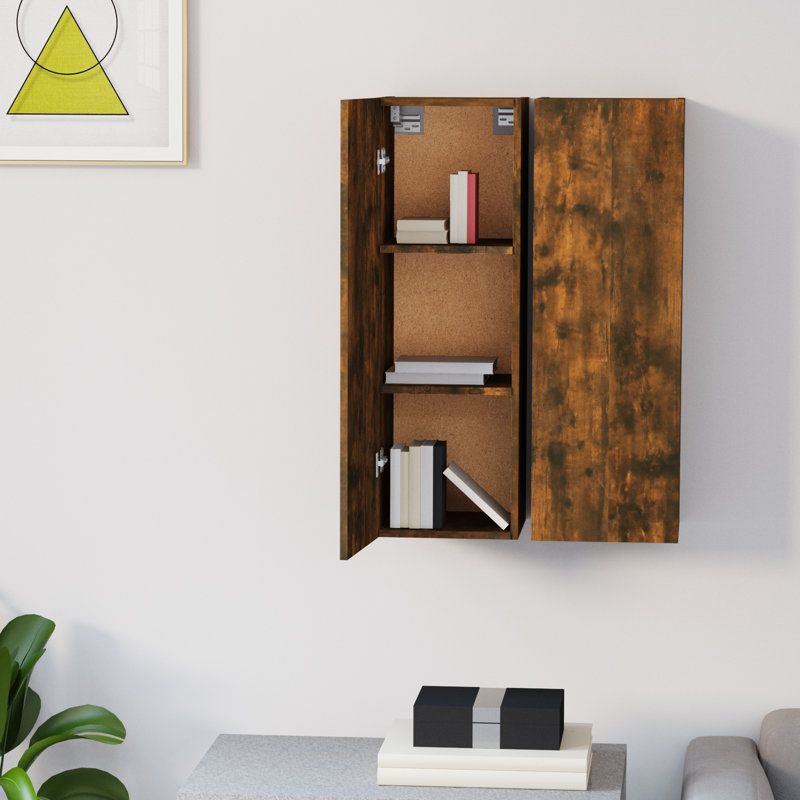 TV Stand for TVs, Smoked Oak