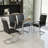 Glass Dining Table, Modern Rectangular Table with Tempered Glass Tabletop & Sliver metal Legs, Simplistic Kitchen Table, Versatile Table for Home Office (0 damage)-877270833