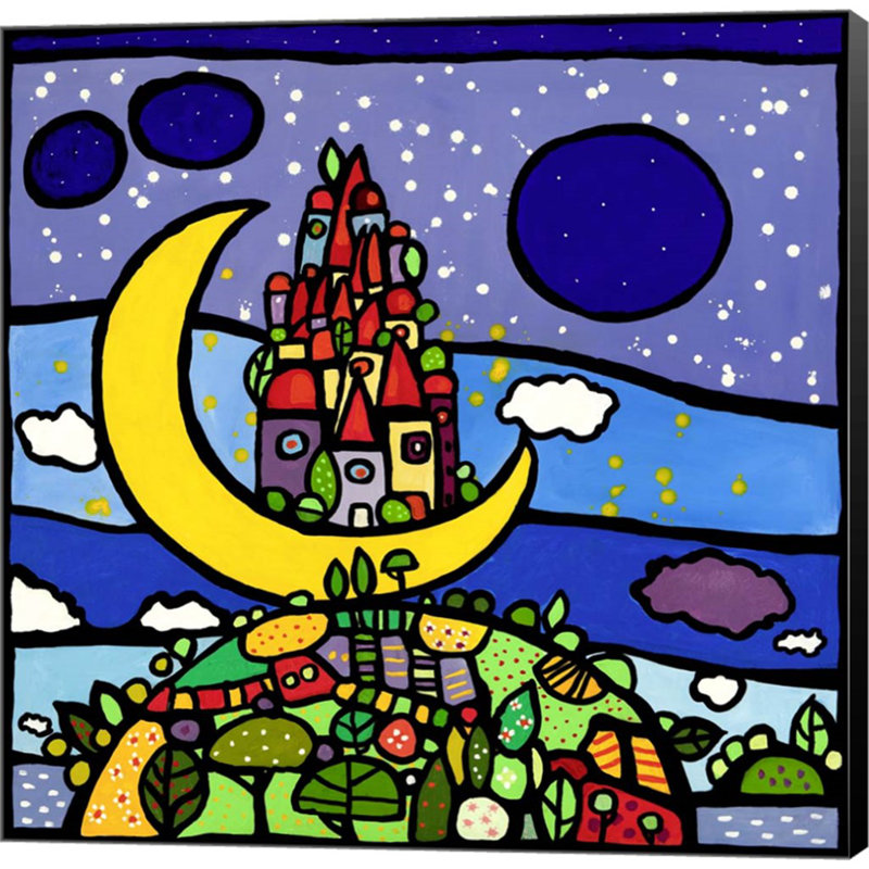 «Sogno Lunare» par Wallas, impression sur toile tendue, H 12 po x l 12 po x P 1,5 po, Toile tendue, Aucun mat