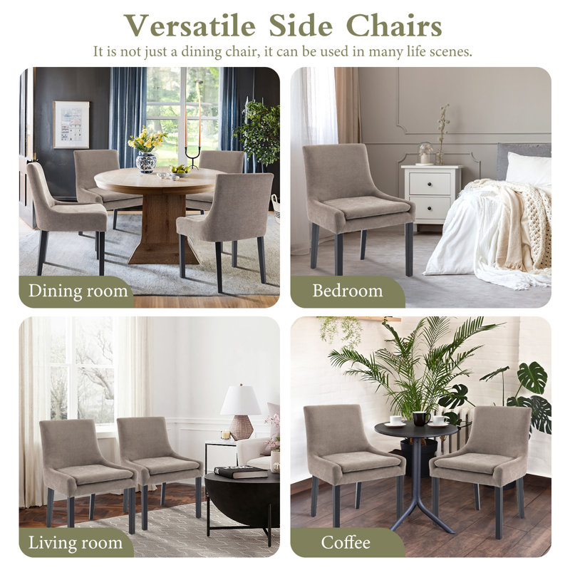 Chaise d'appoint rembourrée en velours côtelé Demarrion, Chameau