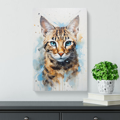 Bengal Cat Gestural - No Frame Art Prints - Wrapped Canvas