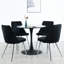 4 tabourets de chambre en velours noir - Éponge épaisse et confortable, chaise d'étudiant à la mode (4) Expérience ergonomique et confortable-1697467008-1697467015