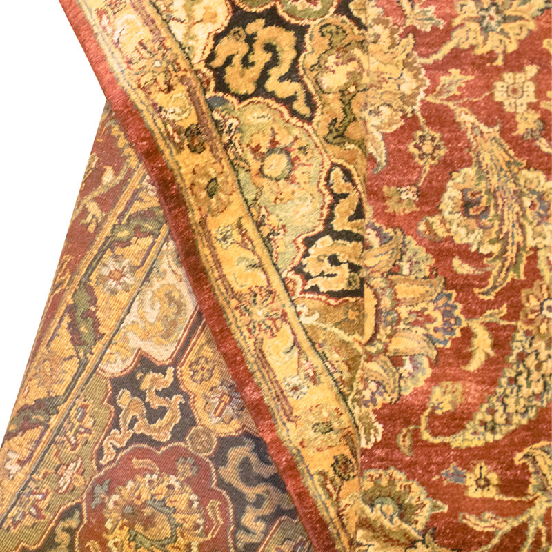 High-Quality Hand-Knotted Red And Black Area Rug