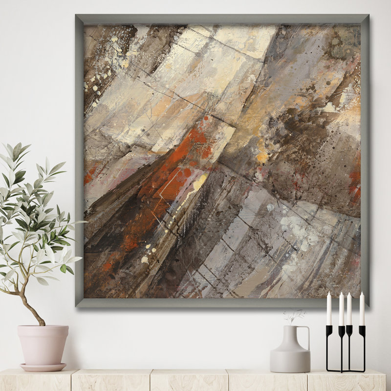 «Fire and Ice Minerals III», reproduction sur toile encadrée, H 30 po x l 30 po x P 1 po, Cadre argenté