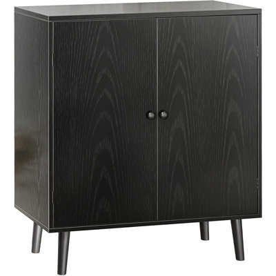 Buffet Cabinet With Storage, Storage Cabinet With 2 Doors, Black Cabinet With Solid Wood Feet, Sideboard Cabinet Accent Cabinet, For Kitchen, Entryway -  George Oliver, 97B7B4A5CE1E47BDA95015637552C2F7