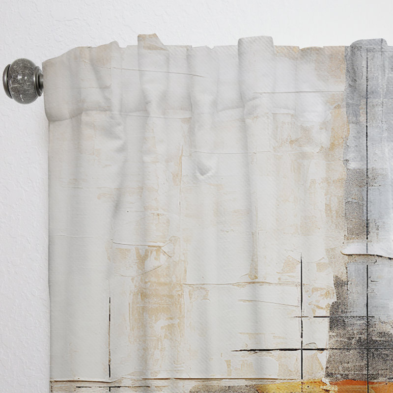 Abstract Beige Grey Road Collage I - Modern Curtain - Velvet Room Darkening - 1 panel, 52" W x 120" L