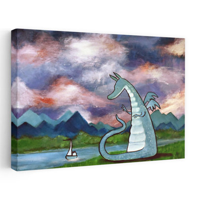 Francisthedragon Modern Abstract Contemporary Landscape Nature Wall Art Print by Andrea Doss - Wrapped Canvas Print