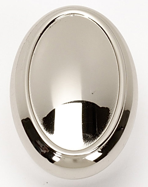 Classic Traditional Oval Knob, Polished Nickel