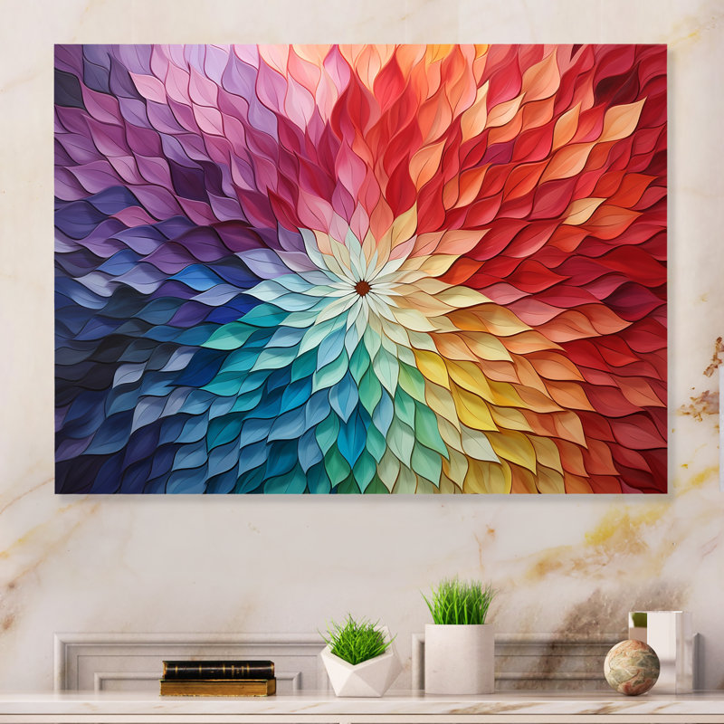 «Multicolor Op Art Symmetometric Illusions» sur, H 16 po x l 32 po x P 1 po