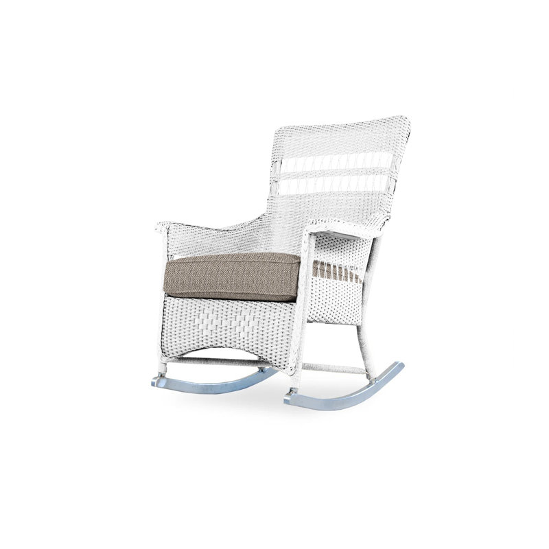 Nantucket Outdoor Rocker Chair, White, Demo Stone