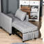 Fauteuil inclinable gris, repose-pieds extensible et capacité de poids de 220 lb, chaise de lit multifonctionnelle - convertible avec siège souple, réglable,