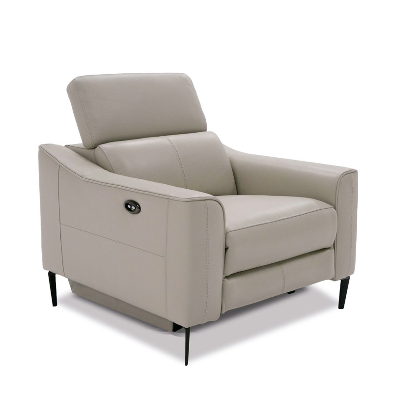 Fauteuil inclinable électrique en cuir Anisia, Gris