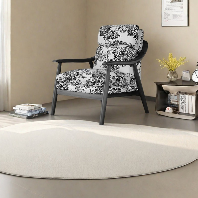 Fauteuil décontracté léger en coton et lin de style luxueux