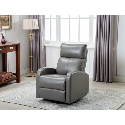 Crouse Vegan Leather Swivel Reclining Glider