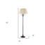 Lampe sur pied 60 "à quatre lumières de forme traditionnelle avec abat-jour carré beige-710237011