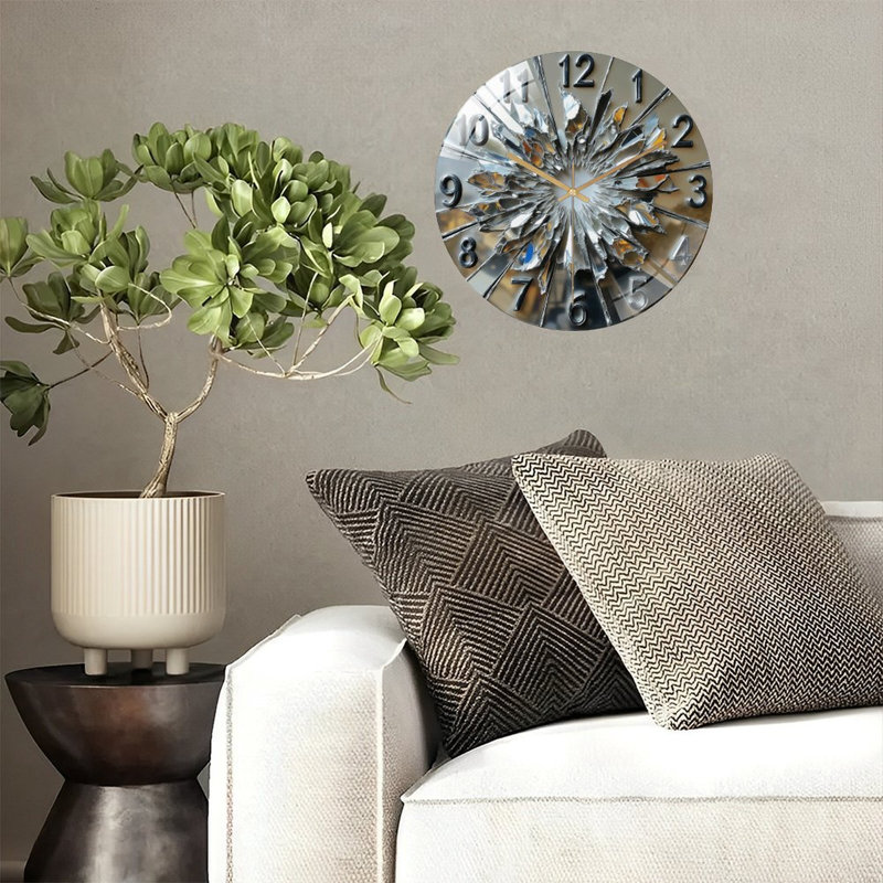 Horloge murale miroitante en miroir