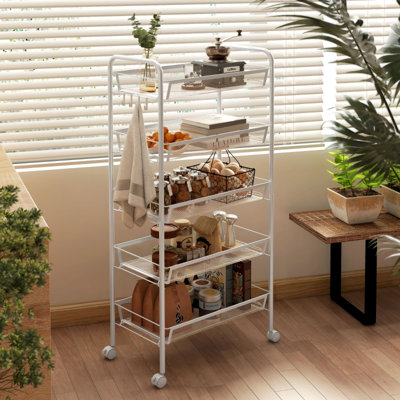 45 cm W Steel Top Kitchen Cart