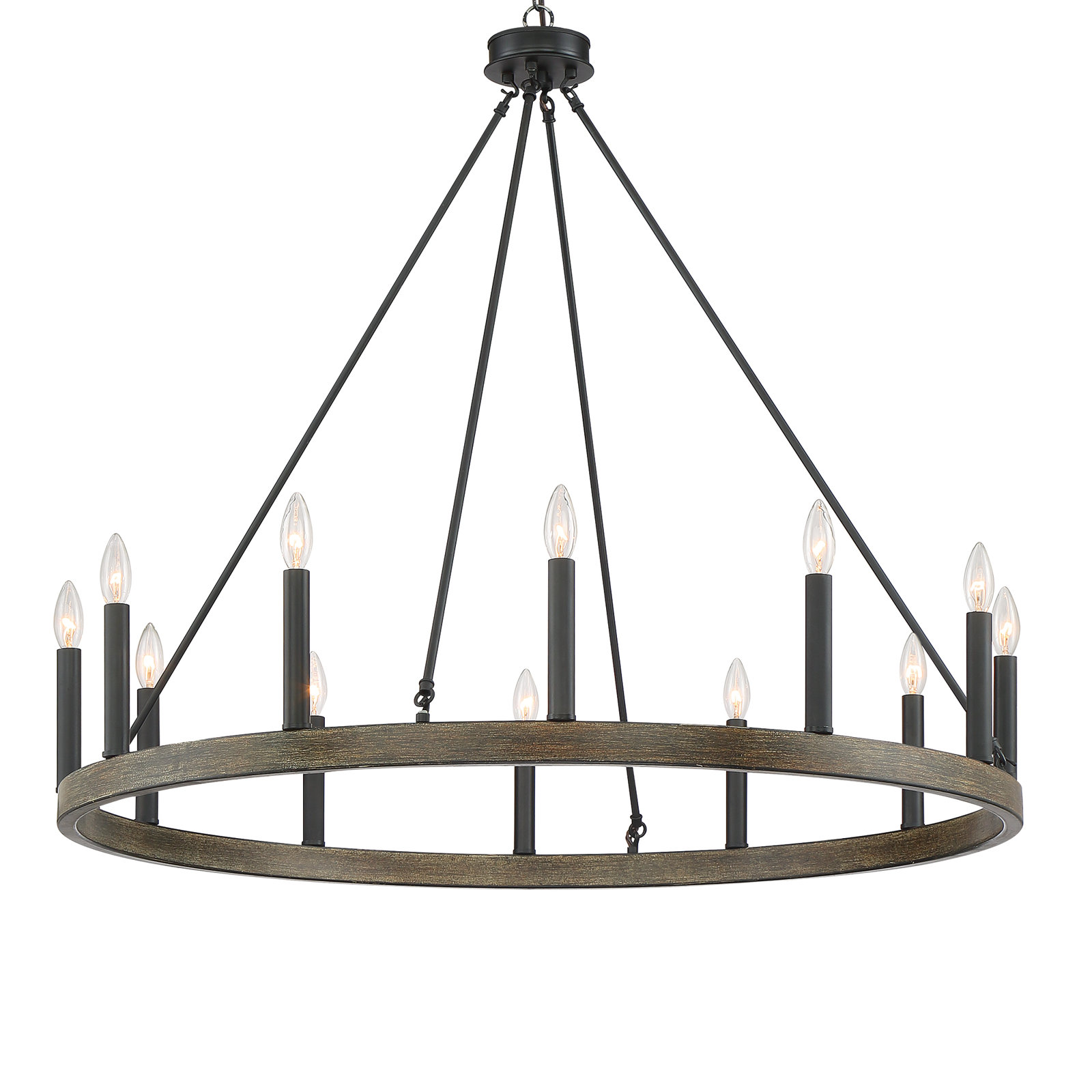 Madalyn 12-Light Chandelier, California Walnut/Classic Black