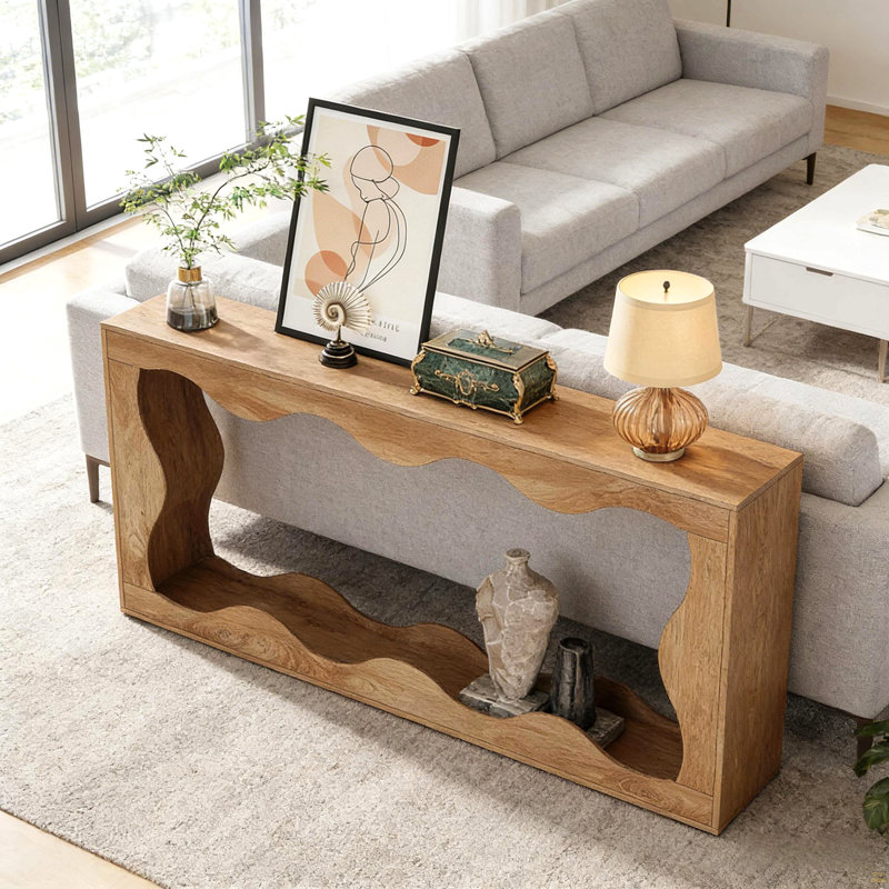 Table basse rétro, table basse étroite, table d'entrée de style vague