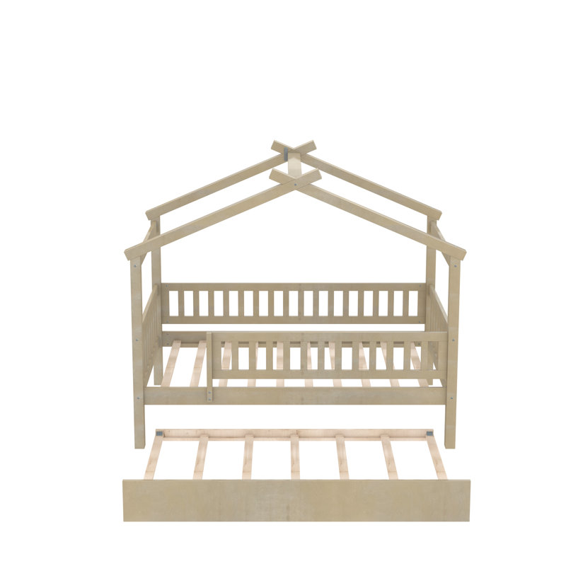 Pisinemo House Beds with Trundle, Twin, Natural