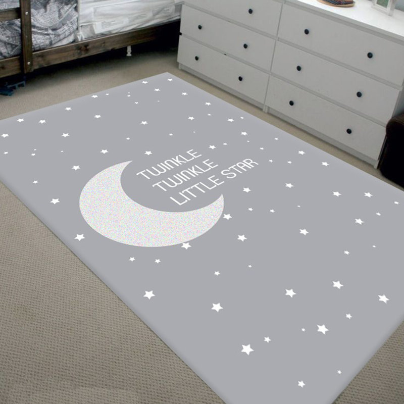 Tapis gris en polyester tissé à la machine Gosnell, Rectangle 4 pi 11 po x 7 pi 7 po