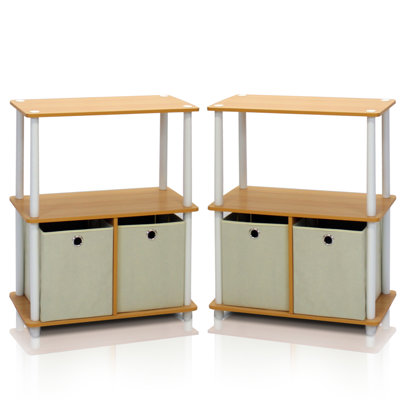 Joseph 2-Bins Multipurpose Storage Shelf Bookcase