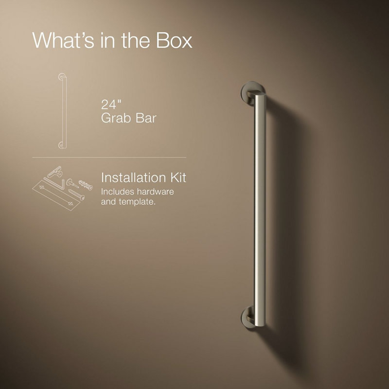 Components In Grab Bar, Vibrant Brushed Nickel, 24" W