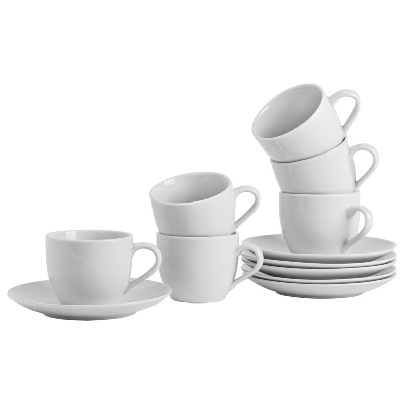 Argon Tableware - Classic Teacup & Saucer - 200ml - White