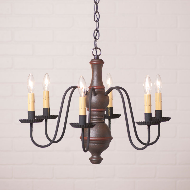 Lustree 6 lumières façon bougie/classique Ransdell, H 16,5 po x l 21,5 po x P 21,5 po, Espresso