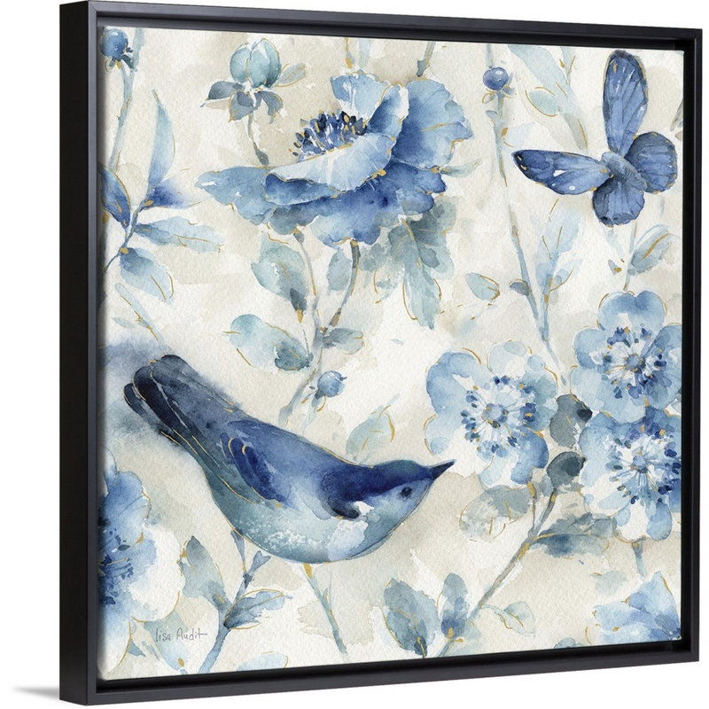 Indigold Xi par Audit Lisa - reproduction d'art sur toile, Toile avec cadre noir, H 38 po x l 38 po x P 2 po