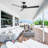 52" Modern Wall Control Propeller Ceiling Fan without Light, Double-Sided Blades, 4 Speeds Reversible DC Motor-61422050