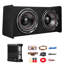 Ensemble de caisson de basse pour caisson de basse, 12 po, 490 W RMS, caisson de basse audio pour voiture et ampli, avec enceinte chargée, amplificateur séparé et ensemble de câblage, pour différents troncs de véhicules, systèmes audio de voiture