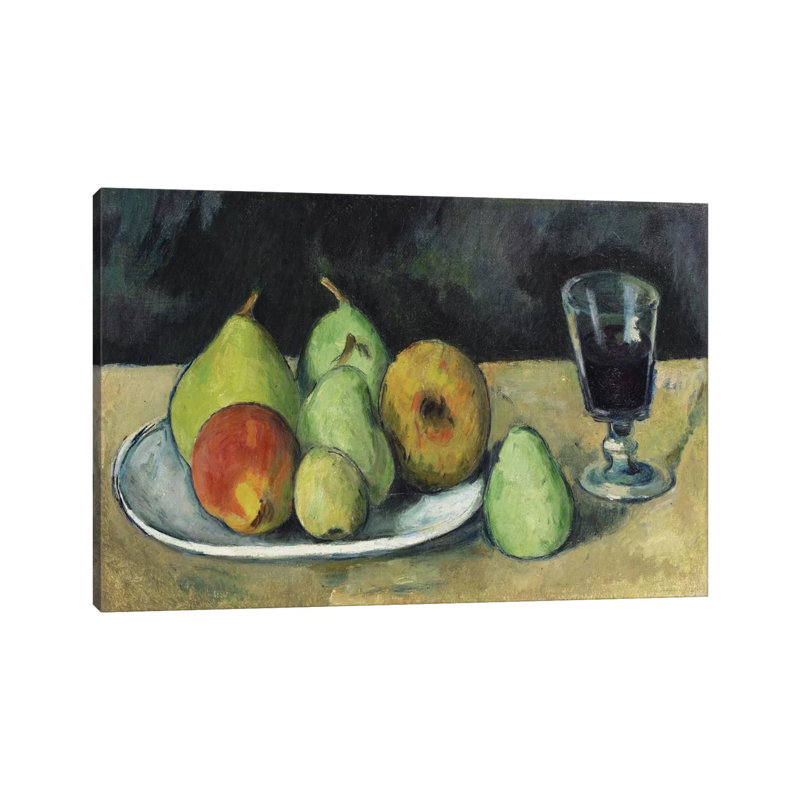 Verre Et Poires by Paul Cezanne - Wrapped Canvas Painting, 152.5 cm H x 101.5 cm W