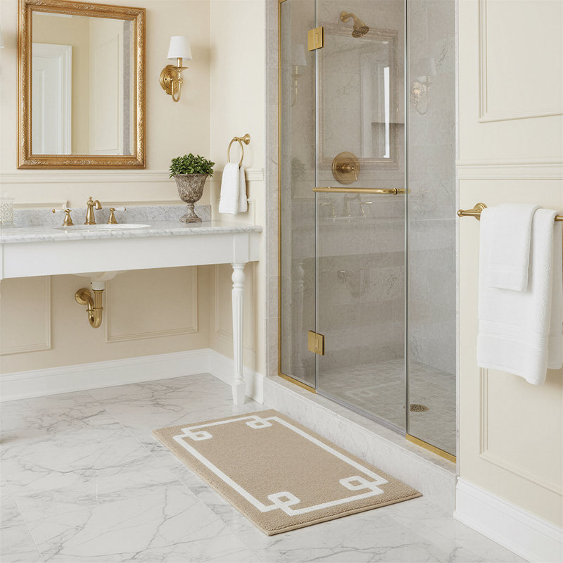 Cotton Tufted Bath Mat with Anti-Slip Backing