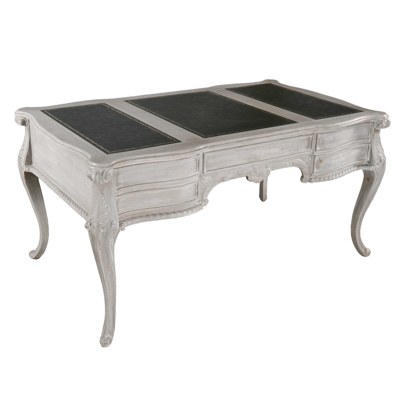 Henkel Solid Wood Base Writing Desk, Mystique Gray
