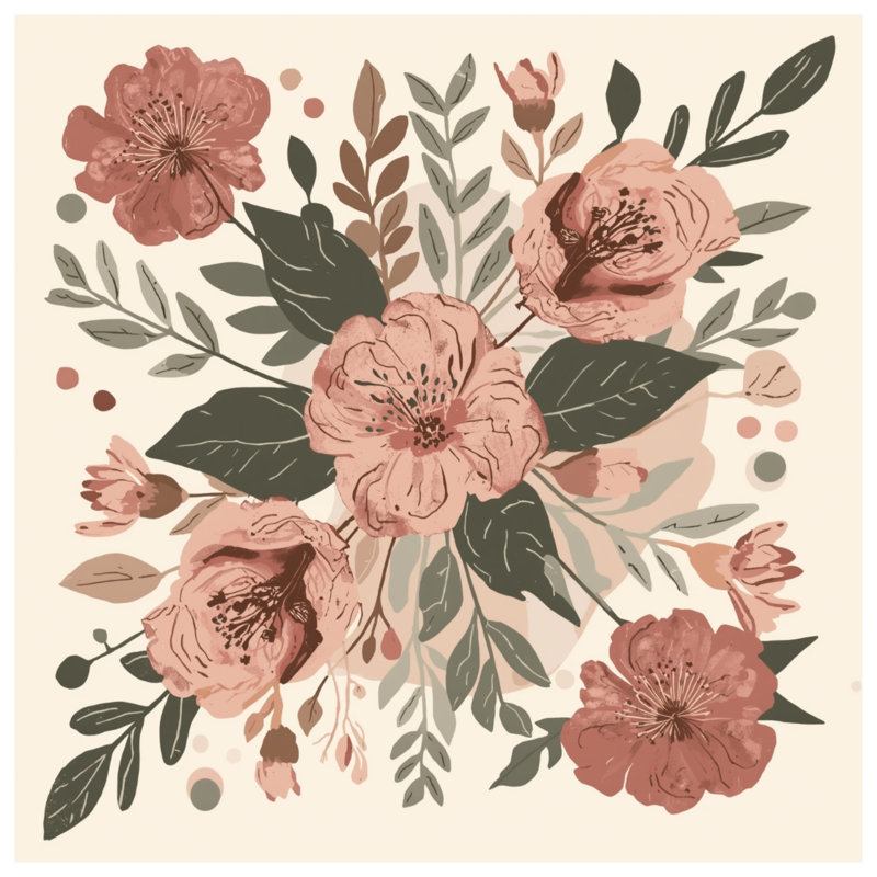 Édredon rose à motif floral, Grand lit