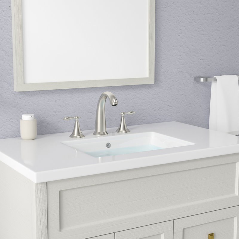 2-handle Bathroom Faucet with Drain Assembly, Brushed Nickel