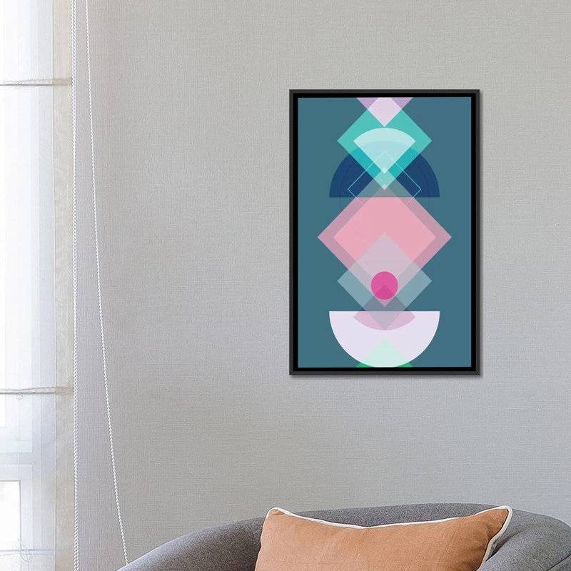 « geometric play i », reproduction d’impression sur toile tendue, H 40 po x l 26 po x P 1,5 po, Toile tendue, Pas de tapis