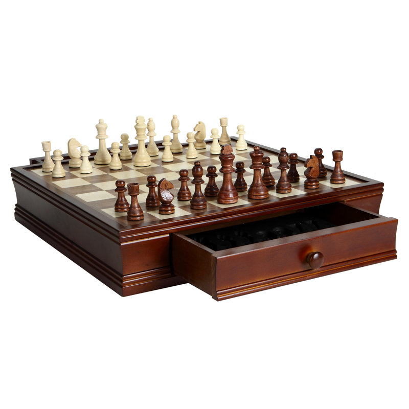 Prodigy 19-in Wooden Chess and Checkers Set