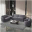 Fauteuil d'appoint gris à dossier lâche