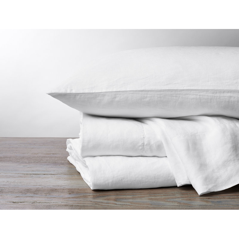 Organic Relaxed Pillow Case Set, Alpine White, King Pillowcase