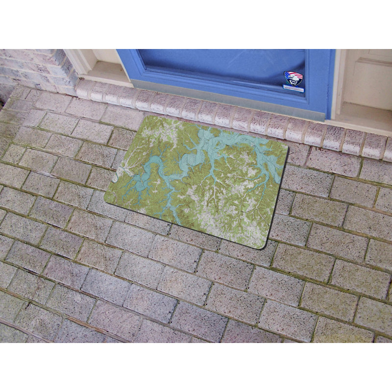 Tapis d'entrée antidérapant intérieur / extérieur pour carte nautique 26 po x 18 po