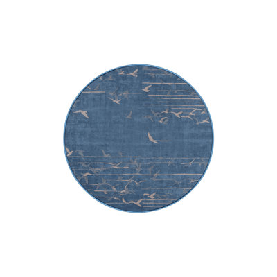 Machine Washable Blue Area Rug