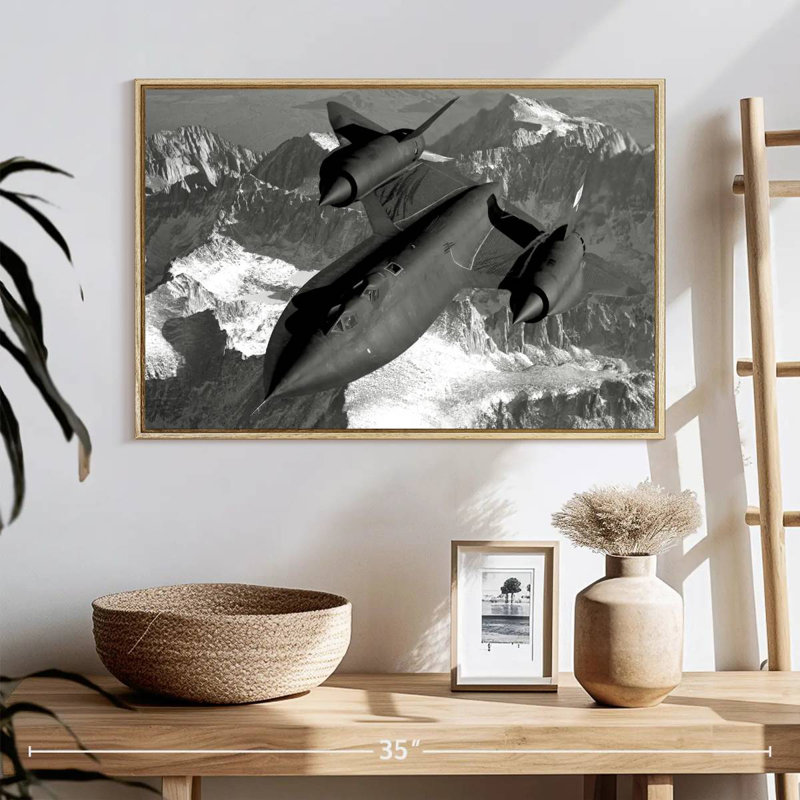 SR-71 merle, Cadre flottant en bois naturel, 25 po x 17 po