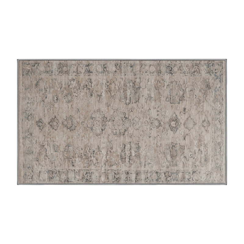 Tapis gris lavable à la machine, Rectangle 7 pi x 9 pi