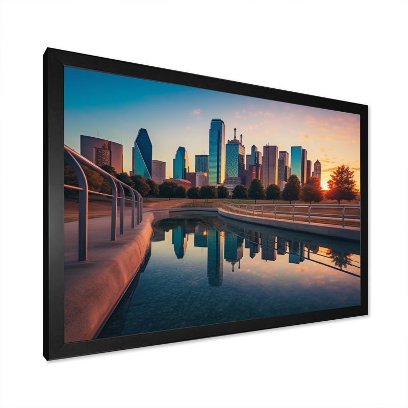 Dallas Perspectives III, reproduction d'art sur toile, H 30 po x l 40 po x P 1,5 po, Cadre photo noir